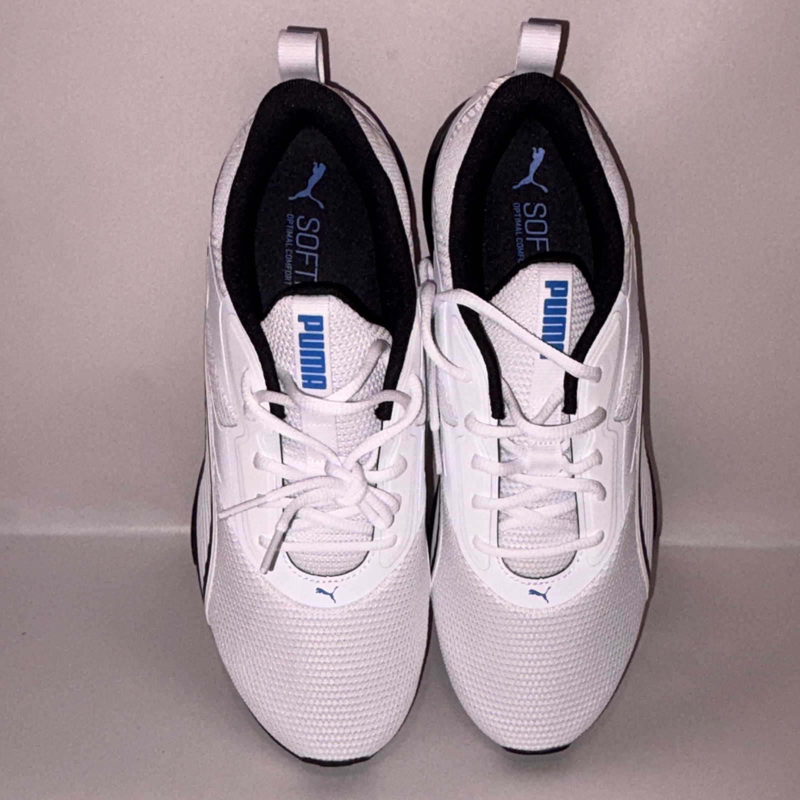PUMA SoftFoam+ Men’s Low Top Lace-Up Sneaker White/Black/Blue Rubber