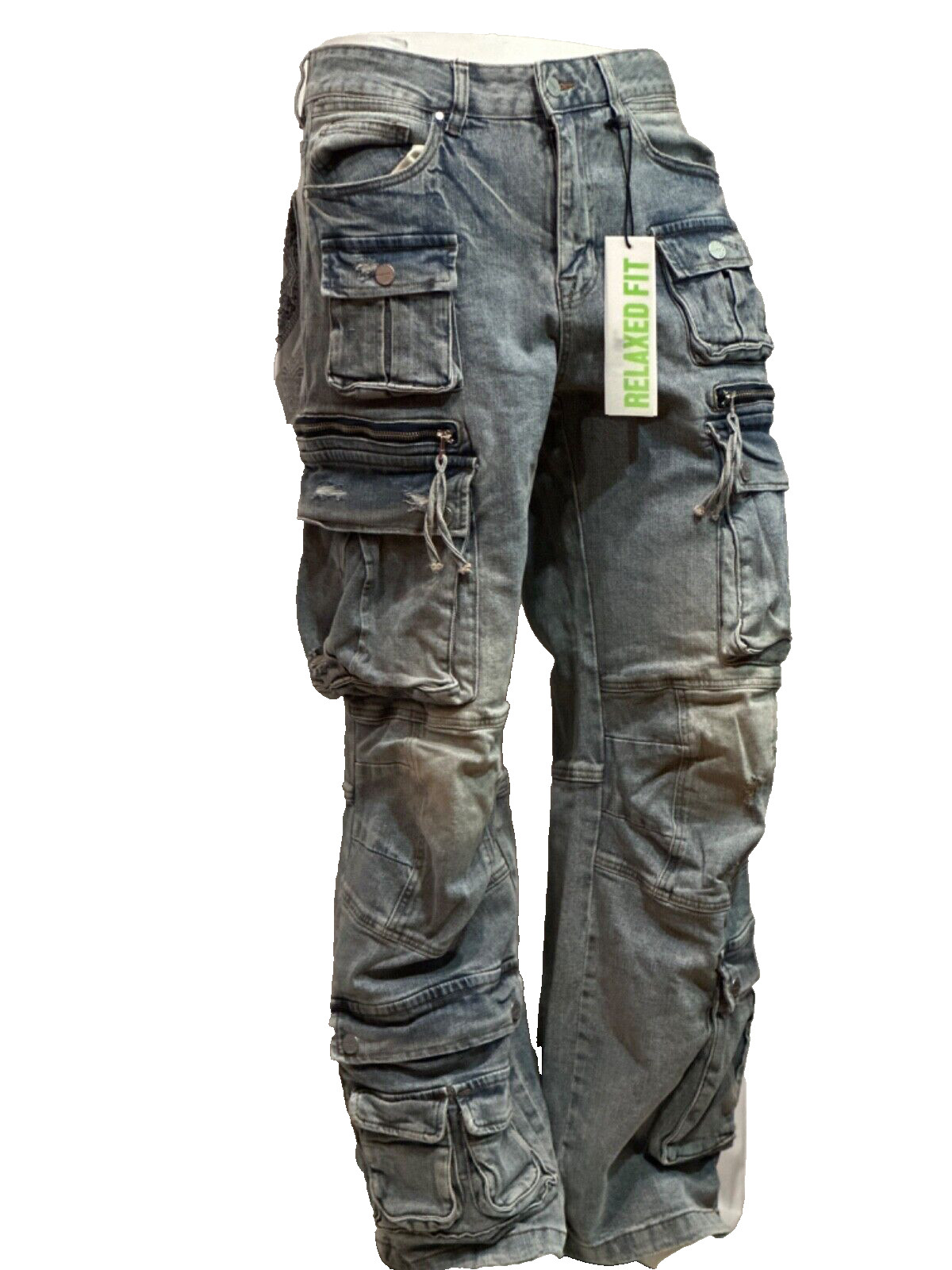 Men’s First Row Martin Relaxed Fit Jeans Utility Denim (DK Indigo) Baggy FRD3121