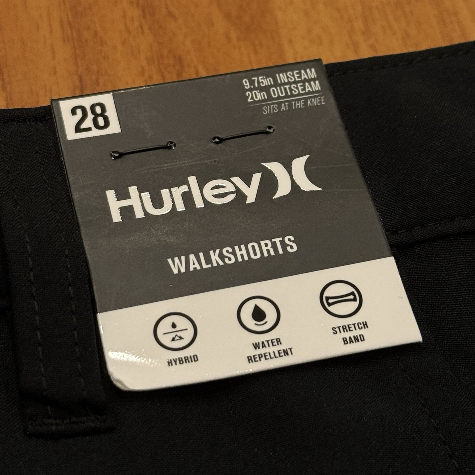 Hurley All Terrain Hybrid Walk Short Black Sz 28 9.75 IN Inseam 20 IN Outseam