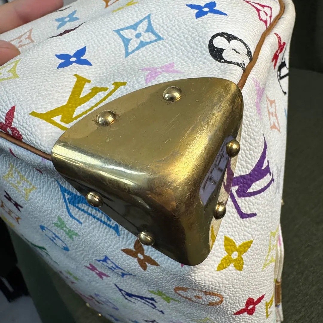 Louis Vuitton LV Monogram Multicolore White Blanc Speedy 30