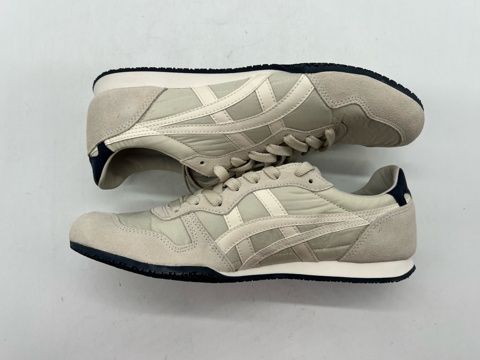 Onitsuka Tiger Serrano Men’s Sz 9 Oatmeal Cream Suede Mesh Running Sneakers Shoe