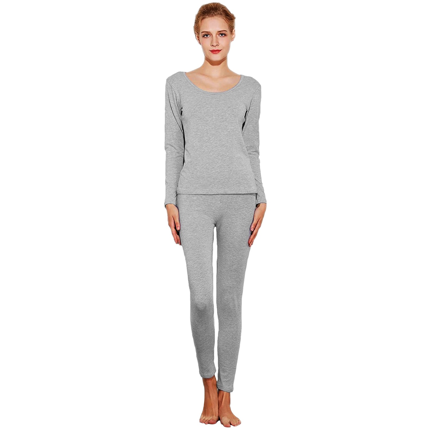 Womens Ladies Winter Ultra-Soft Fleece Lined Thermal Top & Bottom Underwear Set