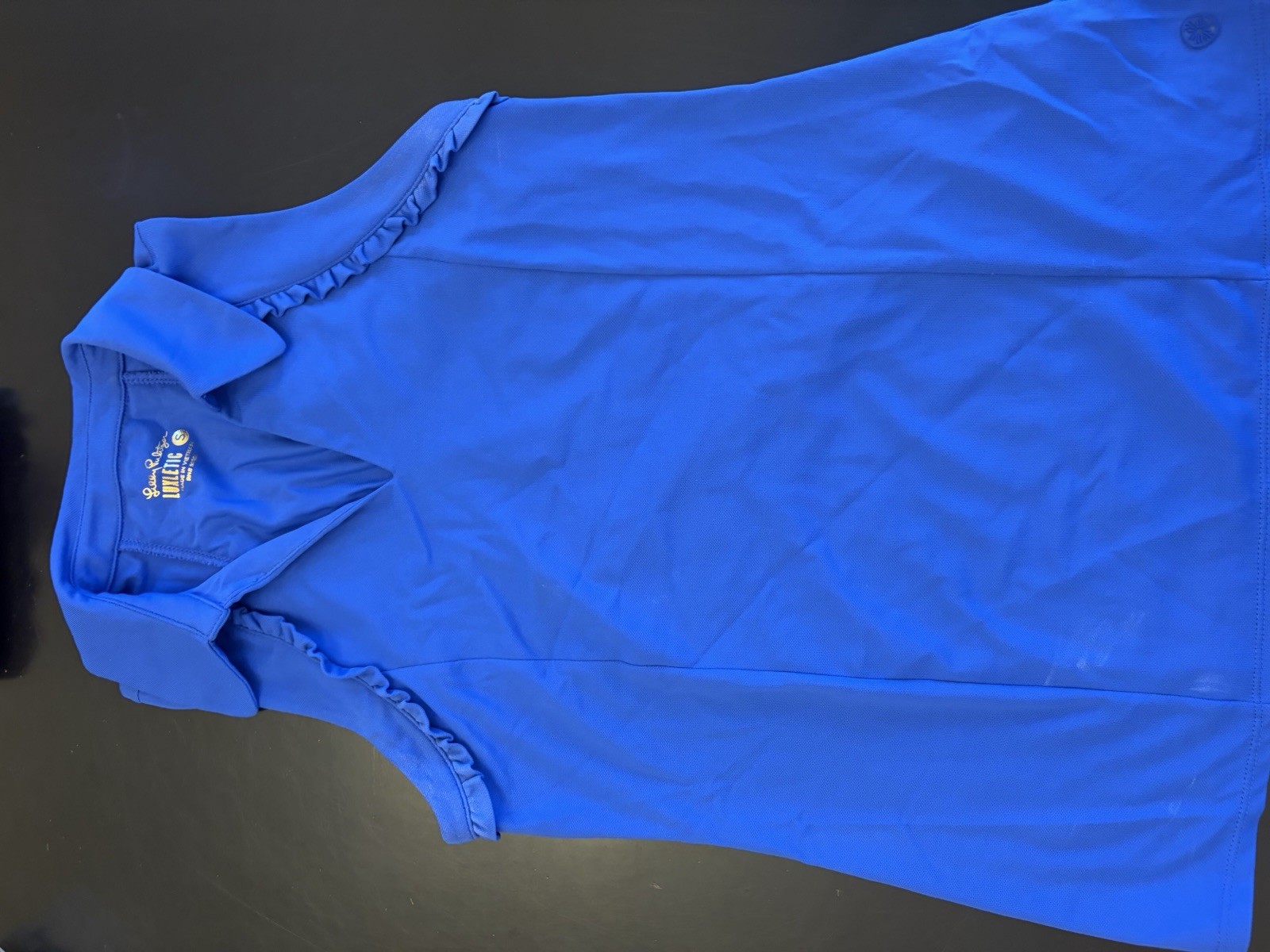 Lilly Pulitzer Luxletic XS Martina Polo Top in Blue Stretch Small Excellent Cond
