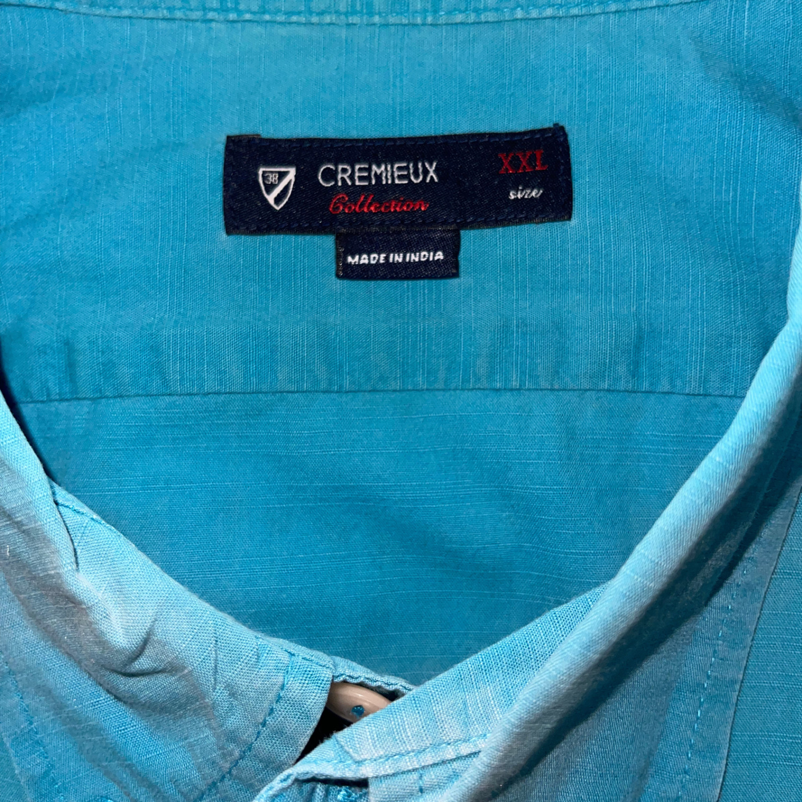CREMIEUX Collection Men’s Button Down Shirt XXL Teal Casual 100% Cotton