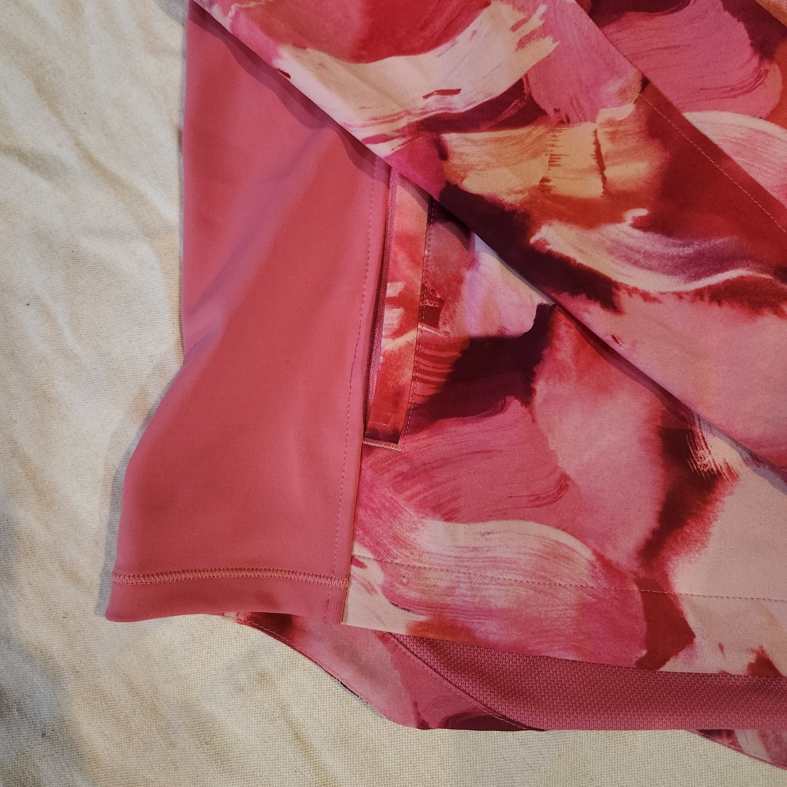 Athleta Run With It Printed Jacket Women Medium Full Zip Pink Floral Watercolor