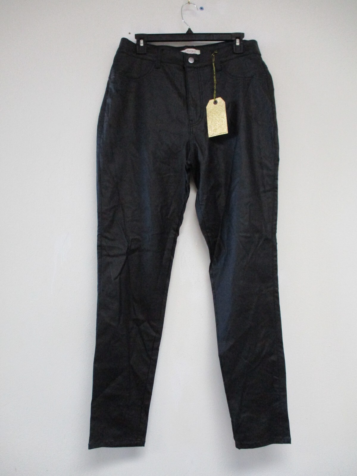Vibrant MIU Jeans Women’s 3XL Black Faux Leather Nylon Skinny 36×30 p1168