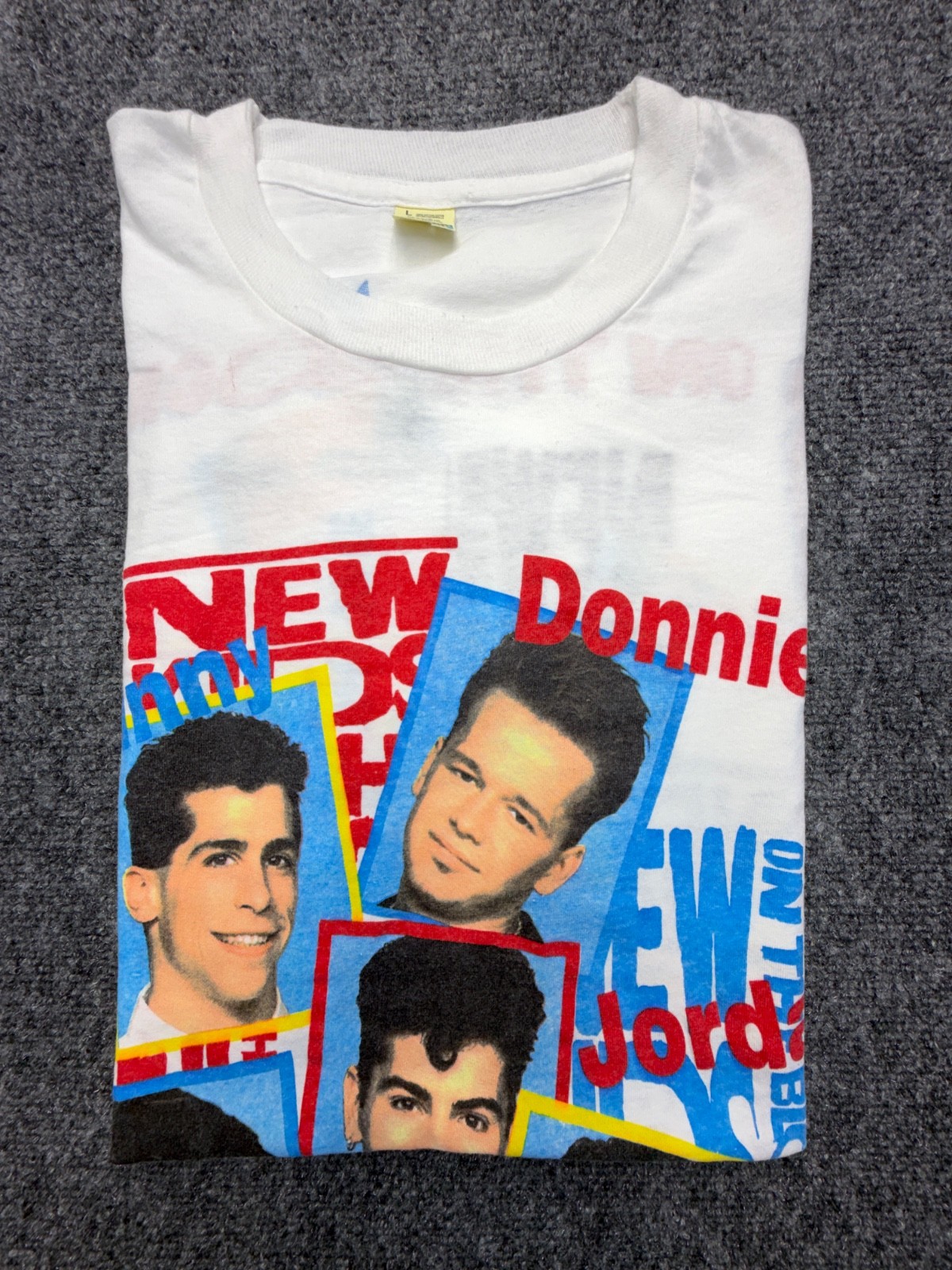 Vintage 1989 NKOTB Shirt Single Stitch Screen Stars L