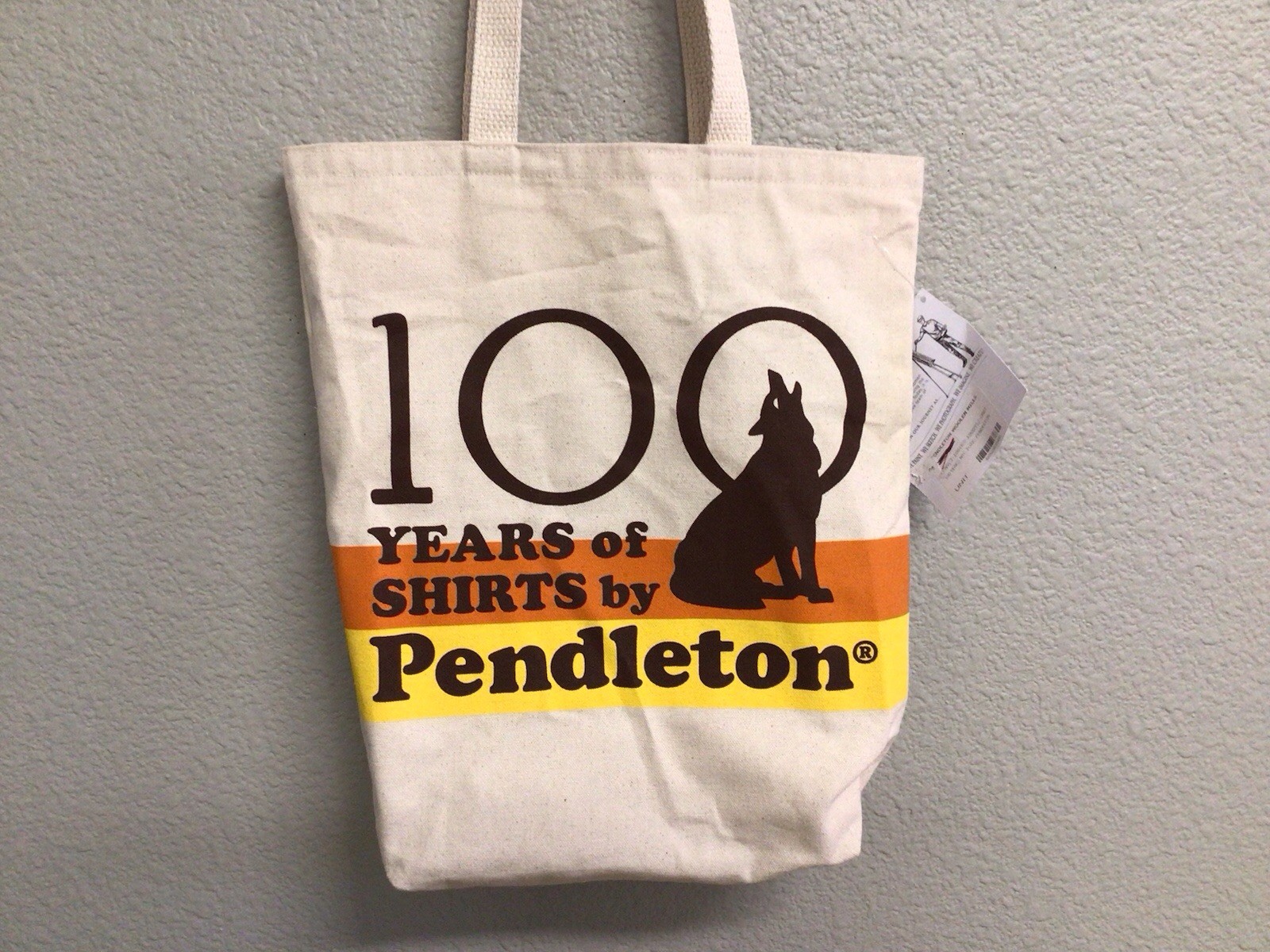 Pendleton Canvas Tote Bag NWT 100 Years Of Shirts NEW Commemorative Graphic