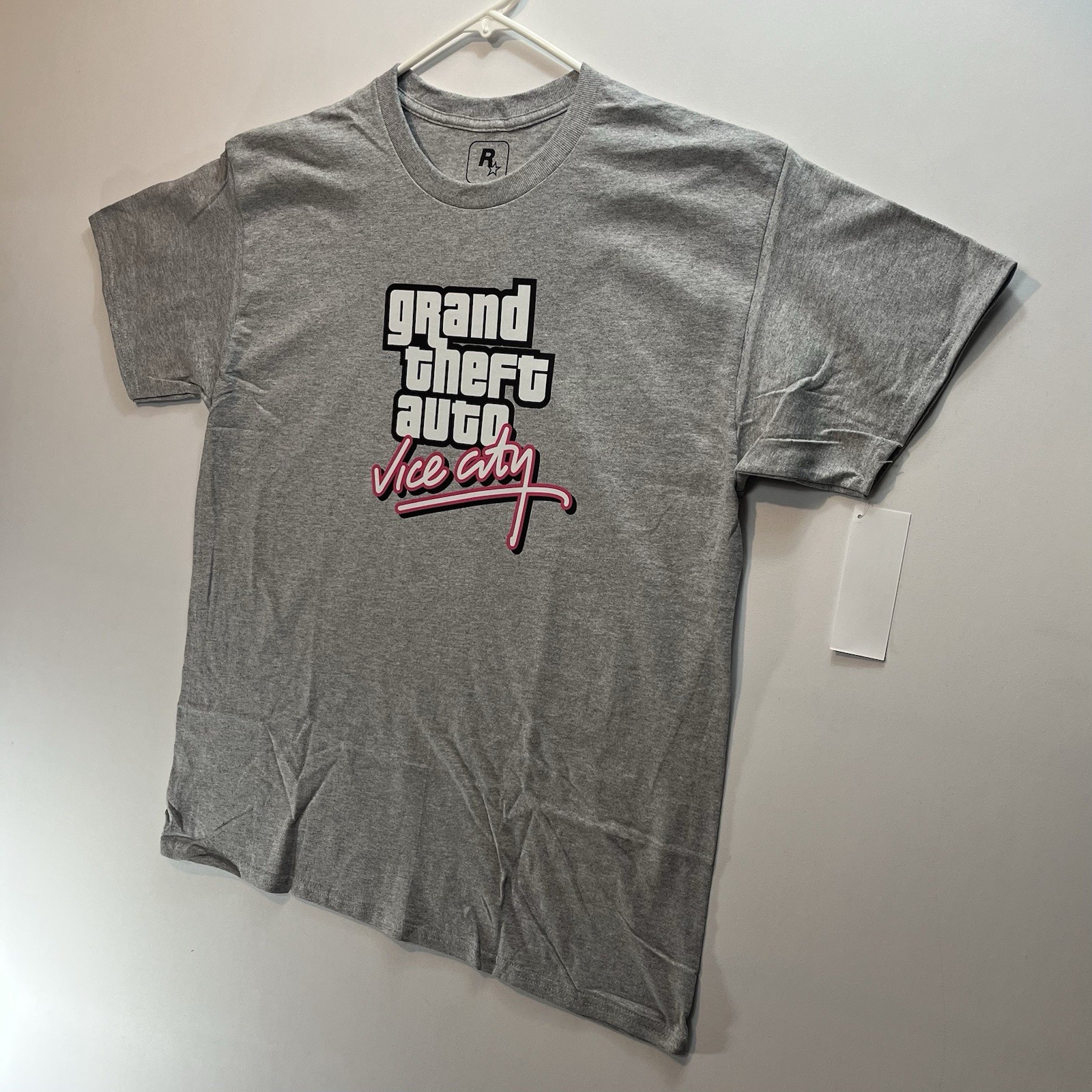 GTA Vice City Gray T-Shirt (New Condition) Grand Theft Auto, Rockstar Games Logo
