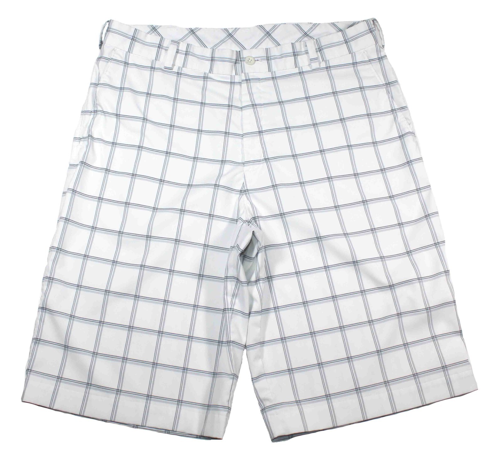 NIKE White Black Gray Check Performance Golf Shorts 487306 Mens Size 34