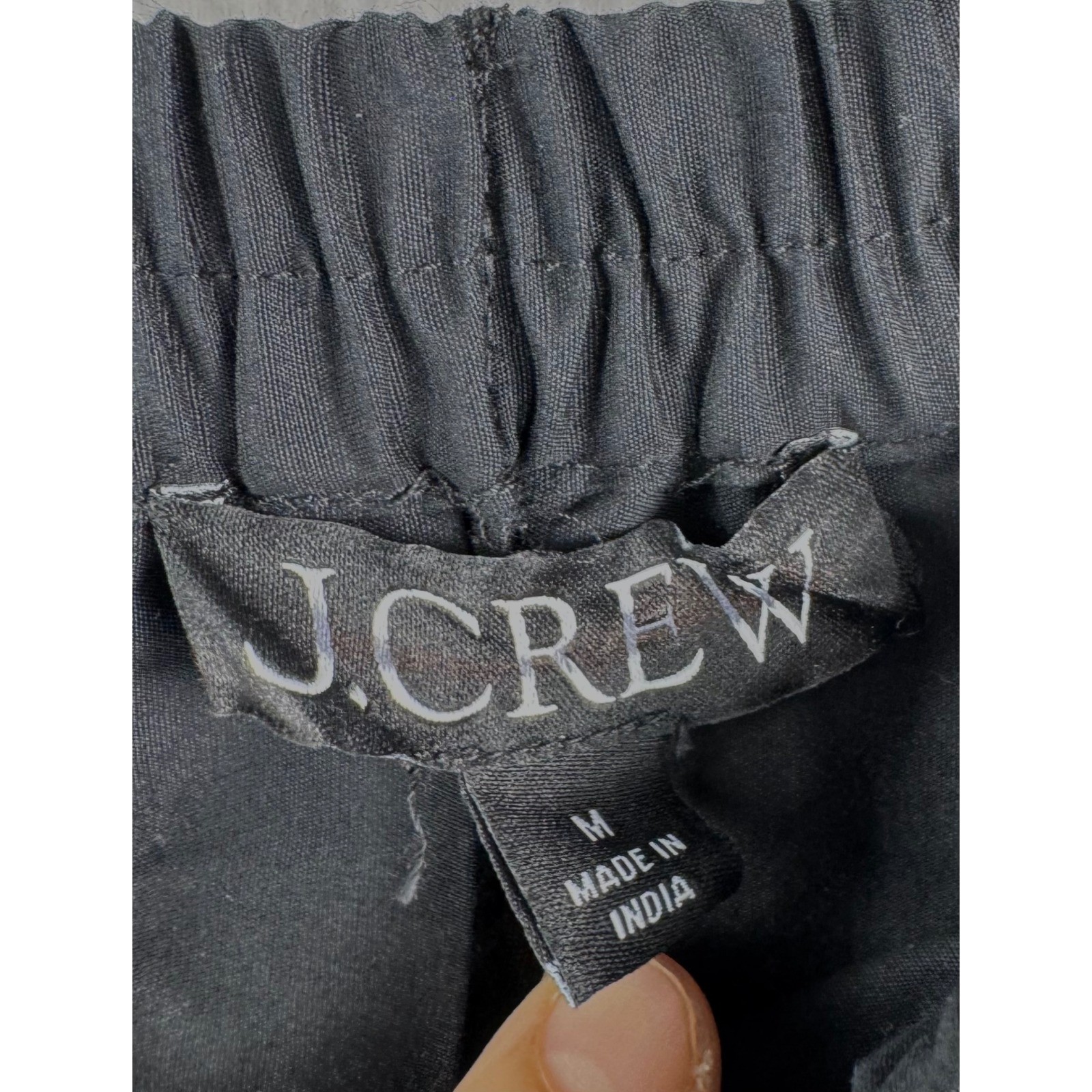 J.Crew Pleated tie-waist mini skirt crochet ruffle preppy chic blk sz M