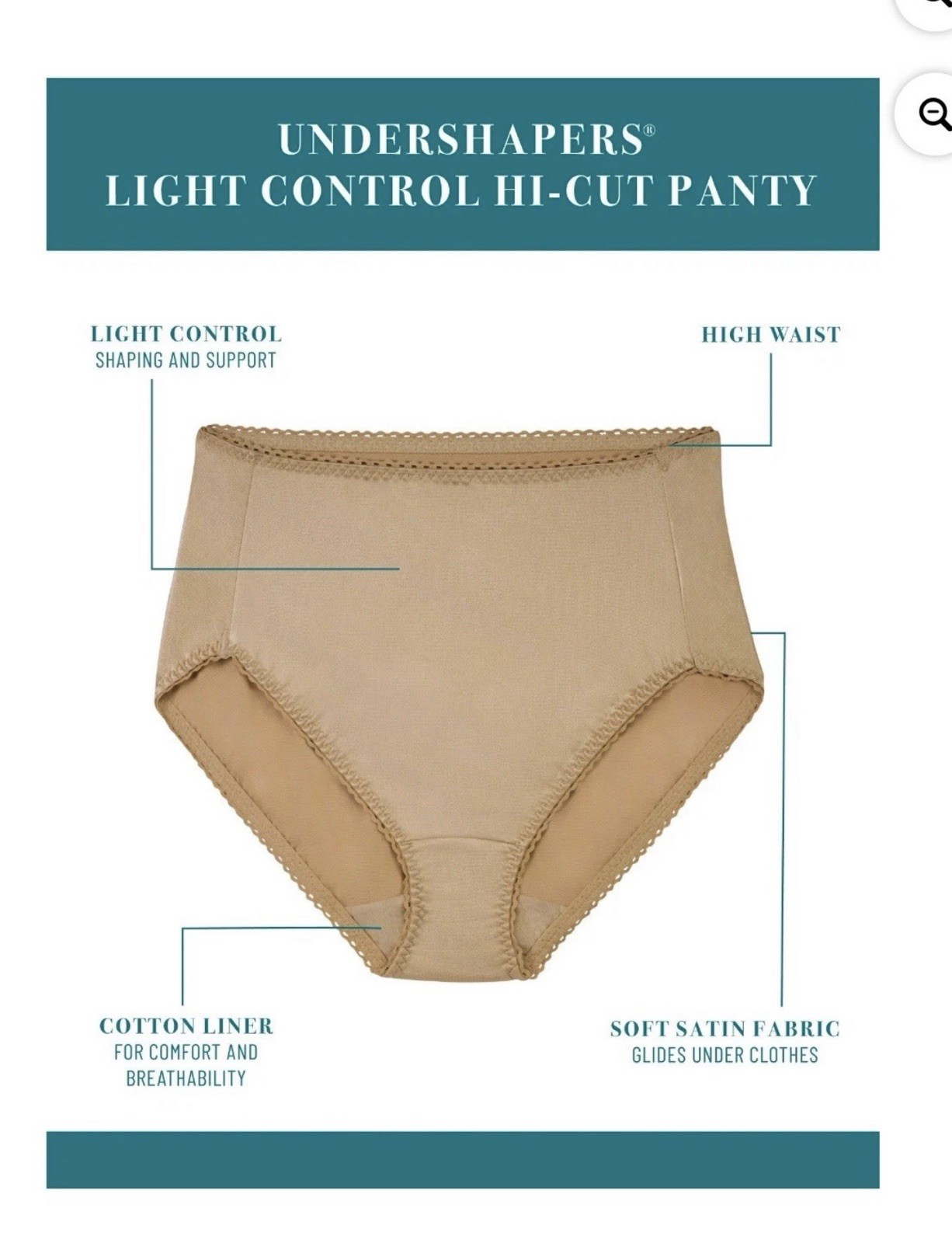 Vanity Fair Womens 4XL (11) Hi-Cut Light Control Silky Nylon Briefs Panties New