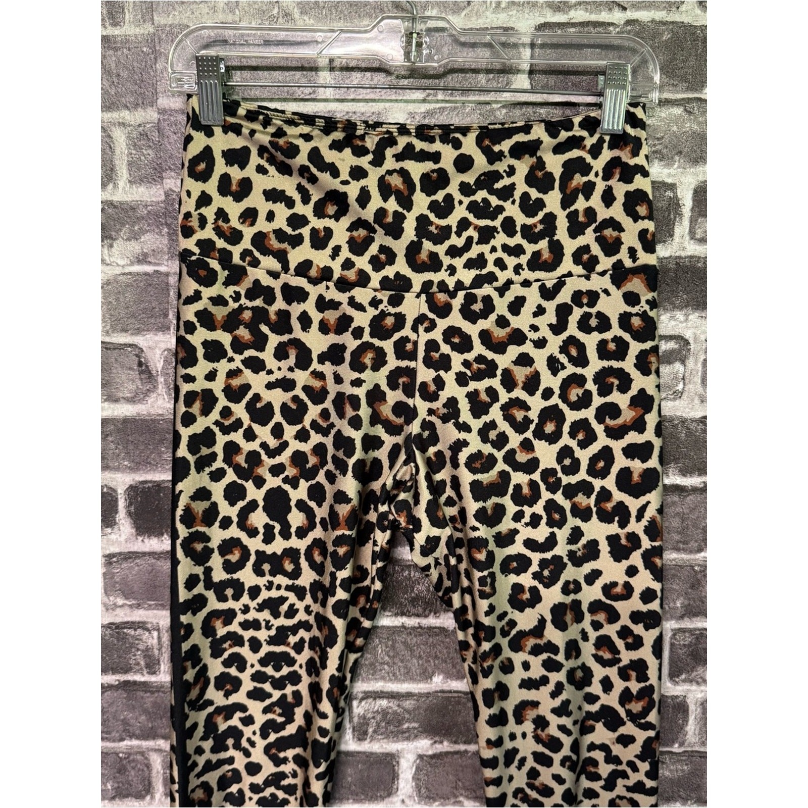 Goldsheep Classic Leopard Leggings brown black shine SIZE LARGE L