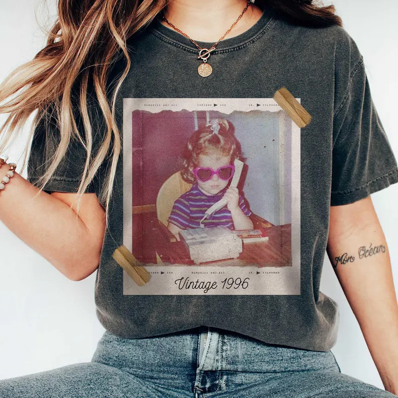 Custom Vintage Photo Year Comfort Tee Personalized Shirt Gift
