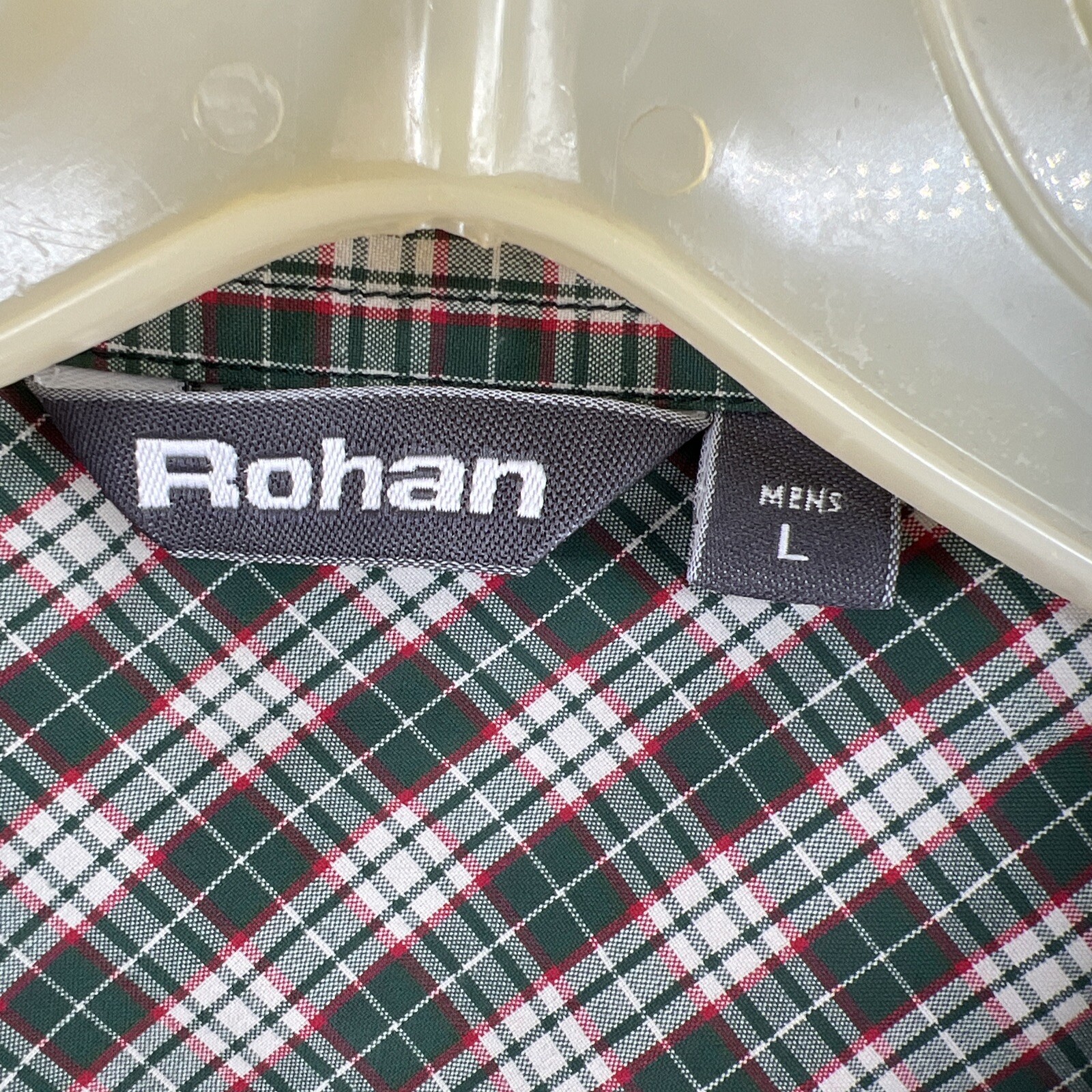Rohan Wayfarer Mens Shirt Large Muticolor Plaid Button Up Long Sleeve Zip Pocket