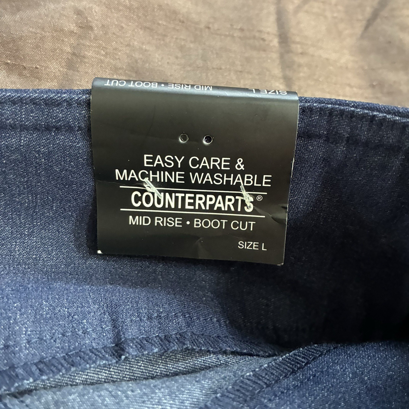 Counterparts Pants Womens Sz L Navy Super Stretch Mid Rise Boot Cut Comfy Pant