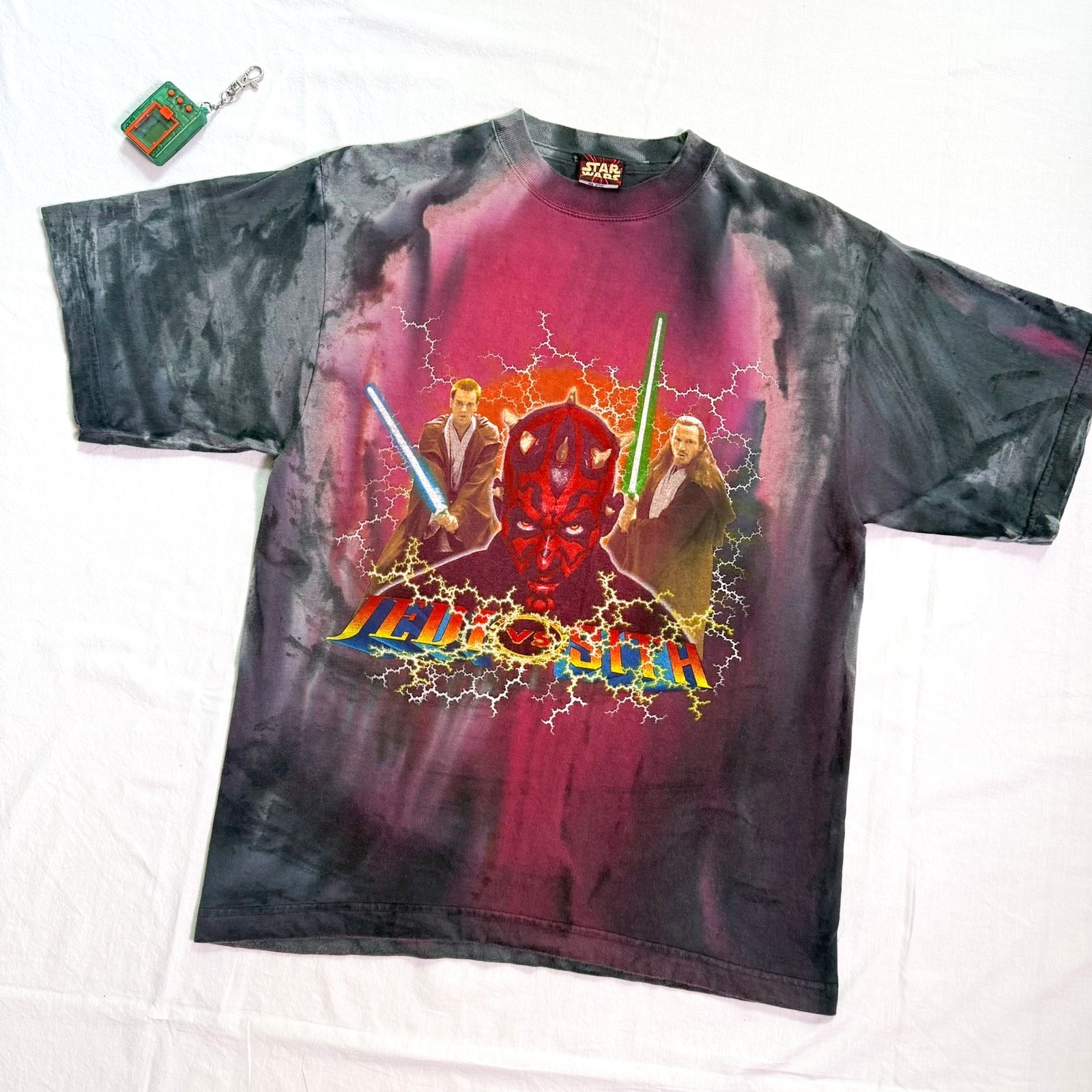 Vintage Star Wars Episode I Darth Maul Jedi vs Sith Tie Dye T-Shirt – M