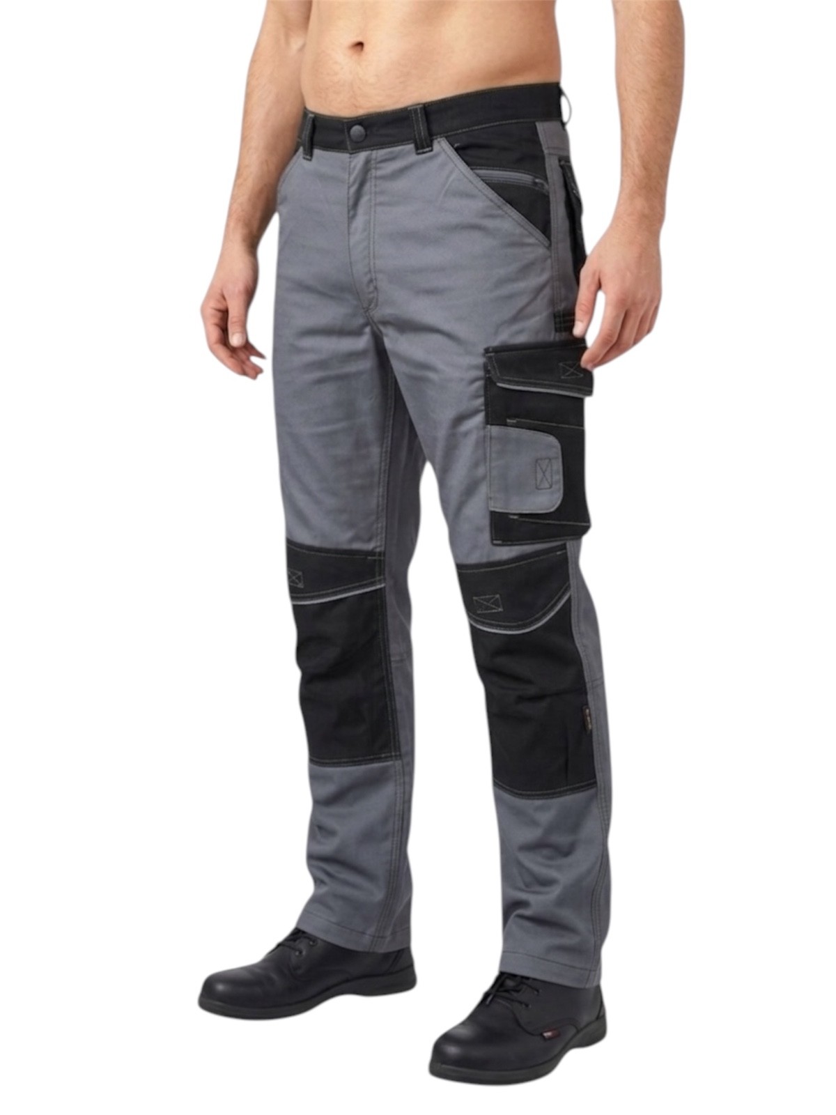 Mens Cargo Work Trousers With Knee Pads Pockets Safety Heavy Duty Combat Pants