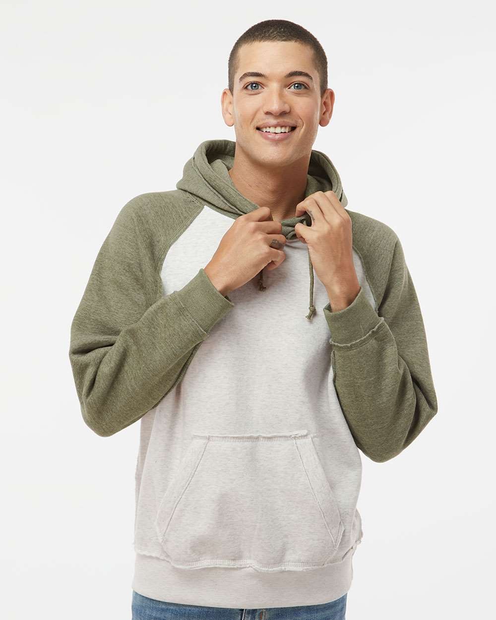 🔥 J. America Men Vintage Heather Hooded Sweatshirt Pocket Up To 3XL 8885