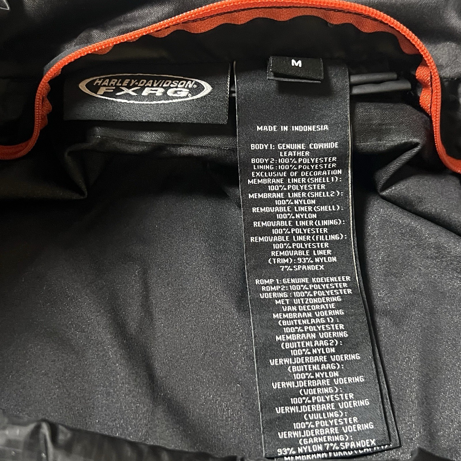 Harley Davidson jacket Med black leather FXRG waterproof switchback 98095-15VM