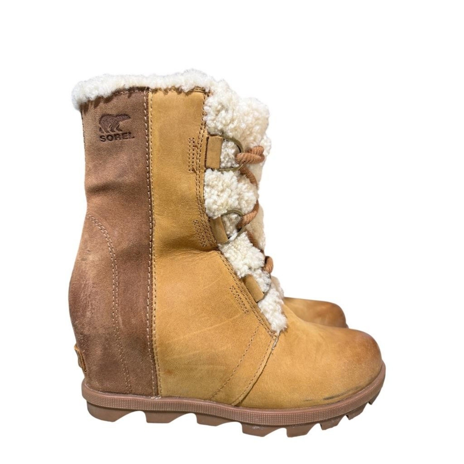 Sorel Joan Of Arctic Wedge Shearling Boot Waterproof Women size 8