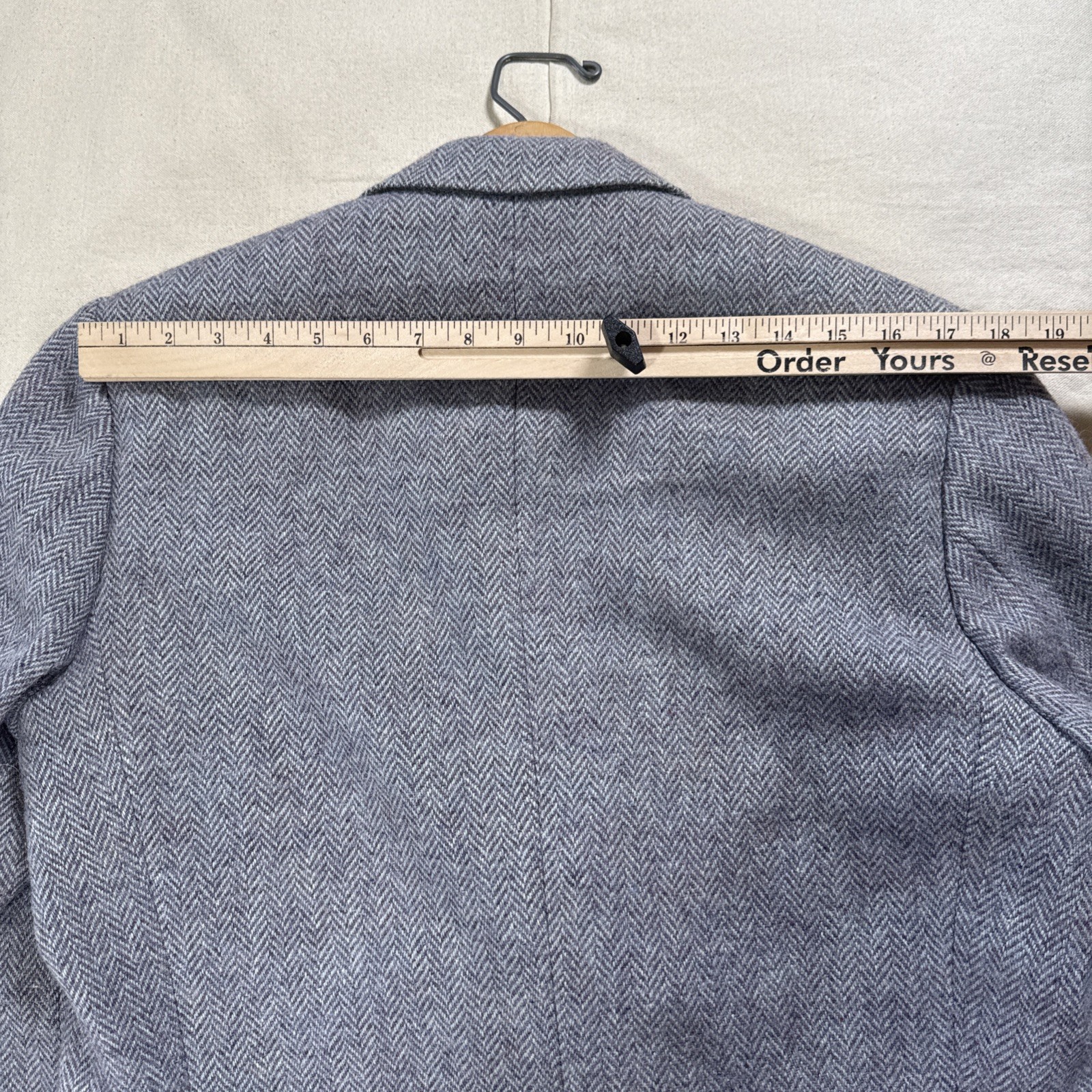 Harris Tweed Mens Grey Herringbone Wool Blazer Sport Coat Handwoven Scotland