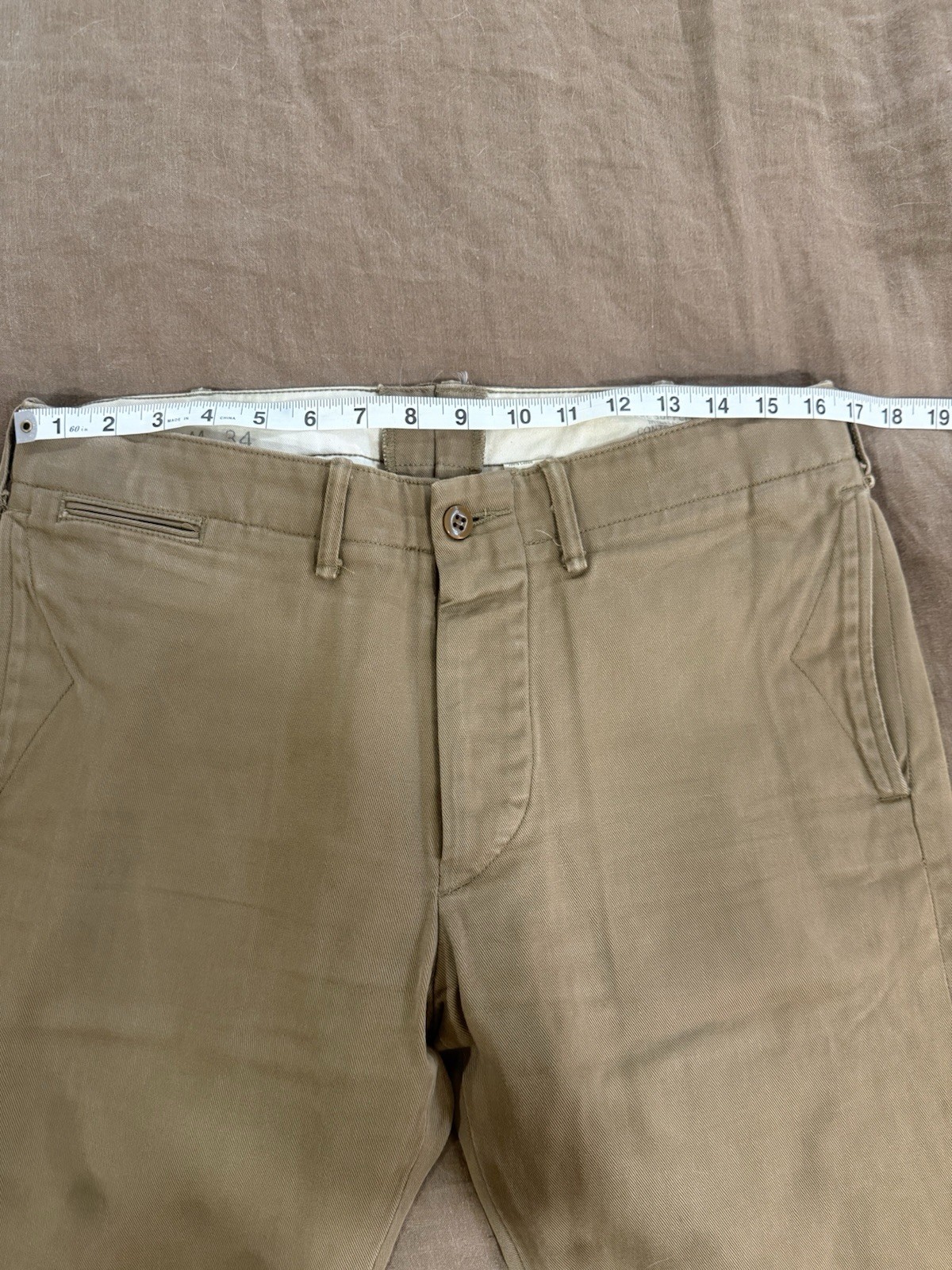 RRL Double RL Officer’s Chino Pants Selvedge, Size 31×32