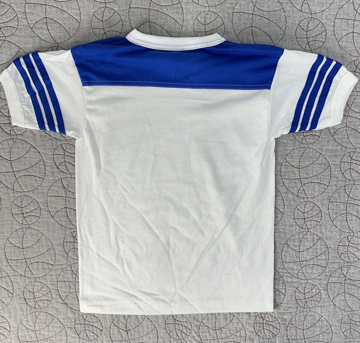 Deadstock VTG Alore Single Stitch Blue/White Retro Ringer Shirt Youth 14-16 USA