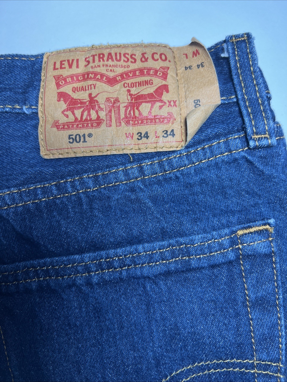 Levis 501 XX Jeans 34×34 Button Fly Medium Wash