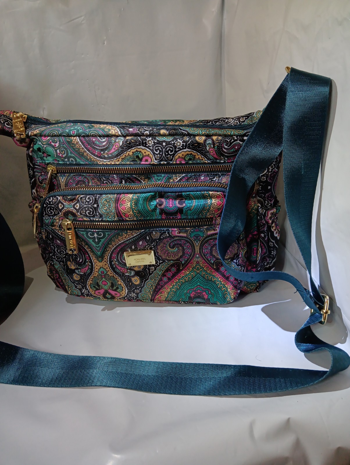 Pealwel Light Life Women Shoulder Handbag Roomy 10.2 x 8.2 inches Ss-black&blue