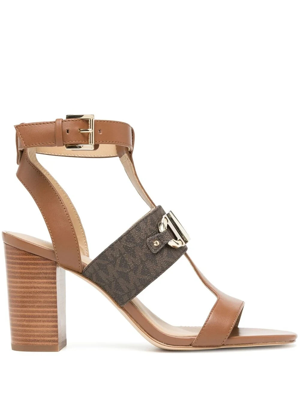 Michael Kors Women’s Izzy brown Leather Sandal T-strap(PV21L)Various Size