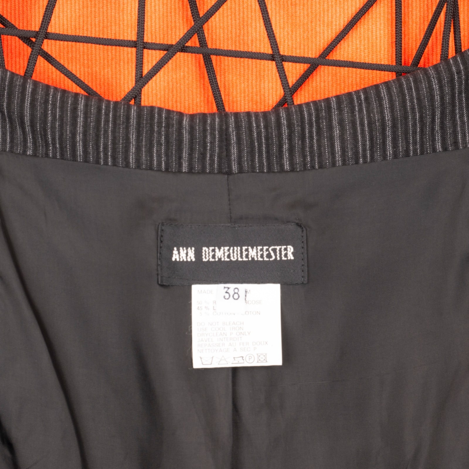 Ann Demeulemeester Gray Pinstripe Deconstructed Trench Vest Dress Cardigan 38 M