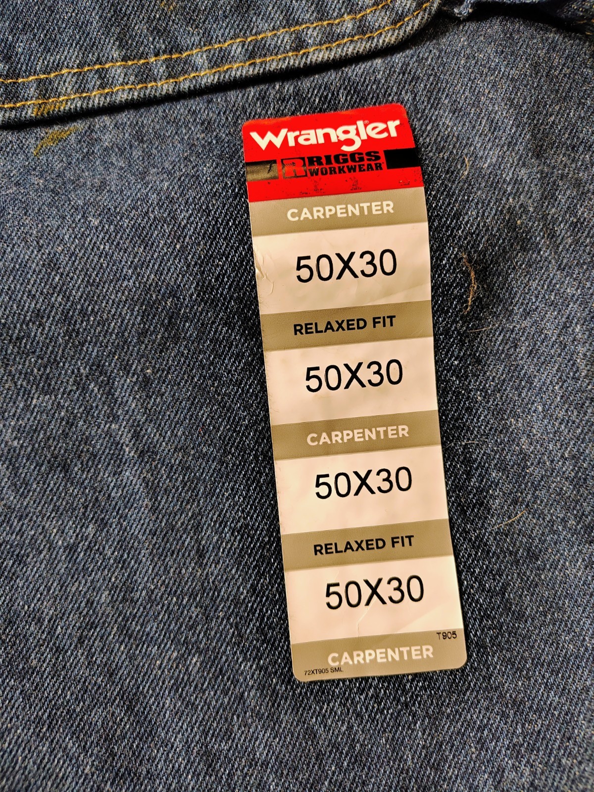 New Wrangler Riggs Workwear Carpenter Jeans Reinforced With Cordura 50×30