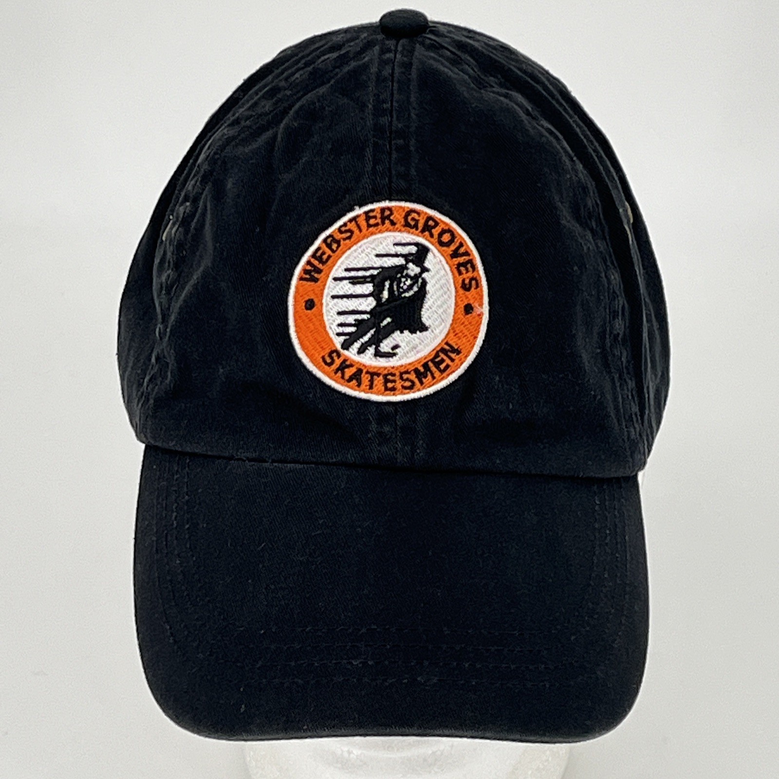 Webster Groves Skatesmen Hockey Hat – Anvil StrapBack Black Cotton Baseball Cap