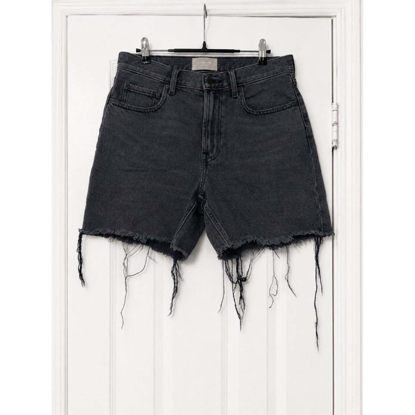 Everlane The Dare Denim Shorts Women’s Black High Rise Raw Hem Cutoff Jean Short
