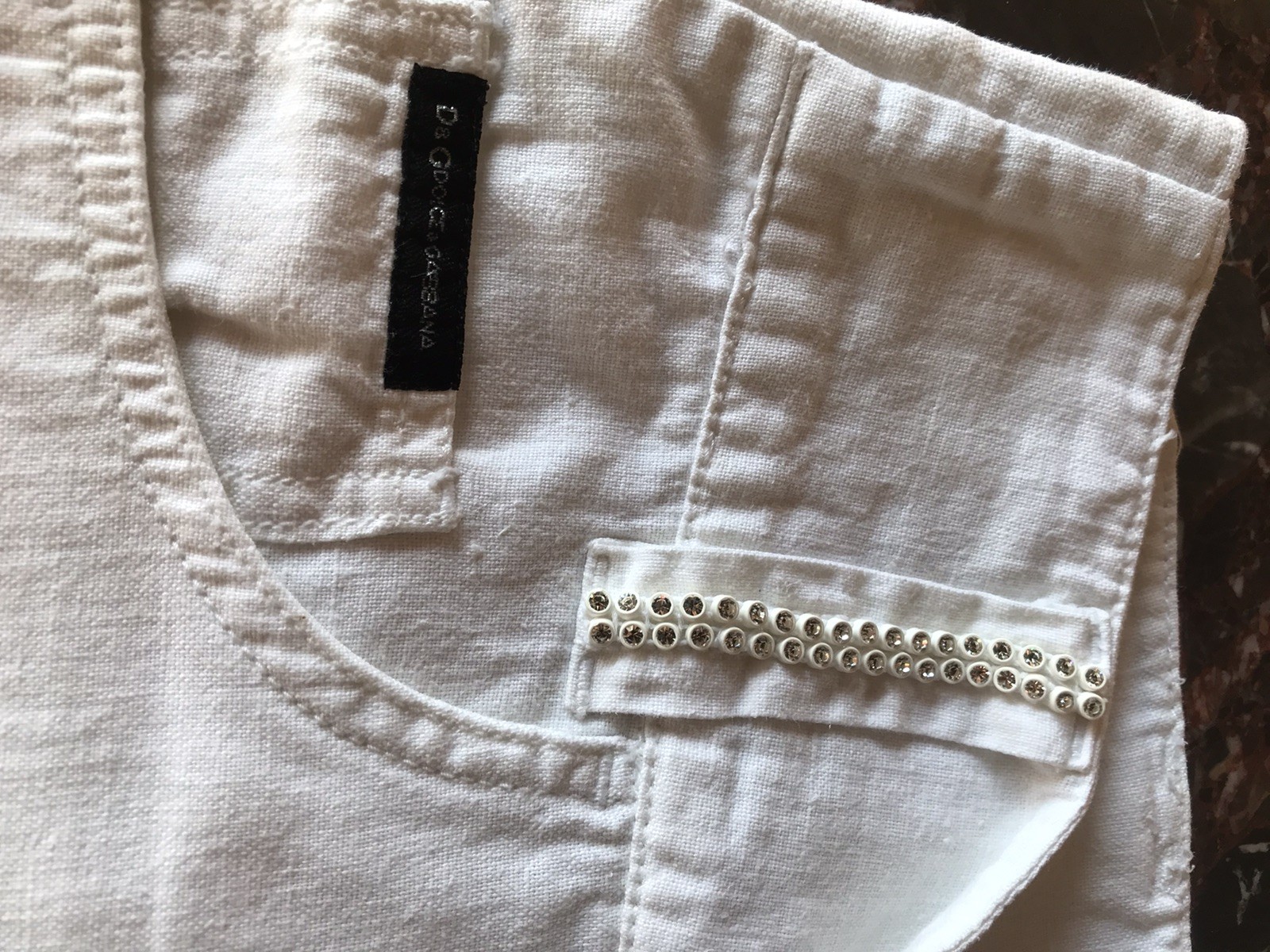 Dolce Gabbana White Capri Pants 52% Linen 48% Cotton Low Cut Rise L