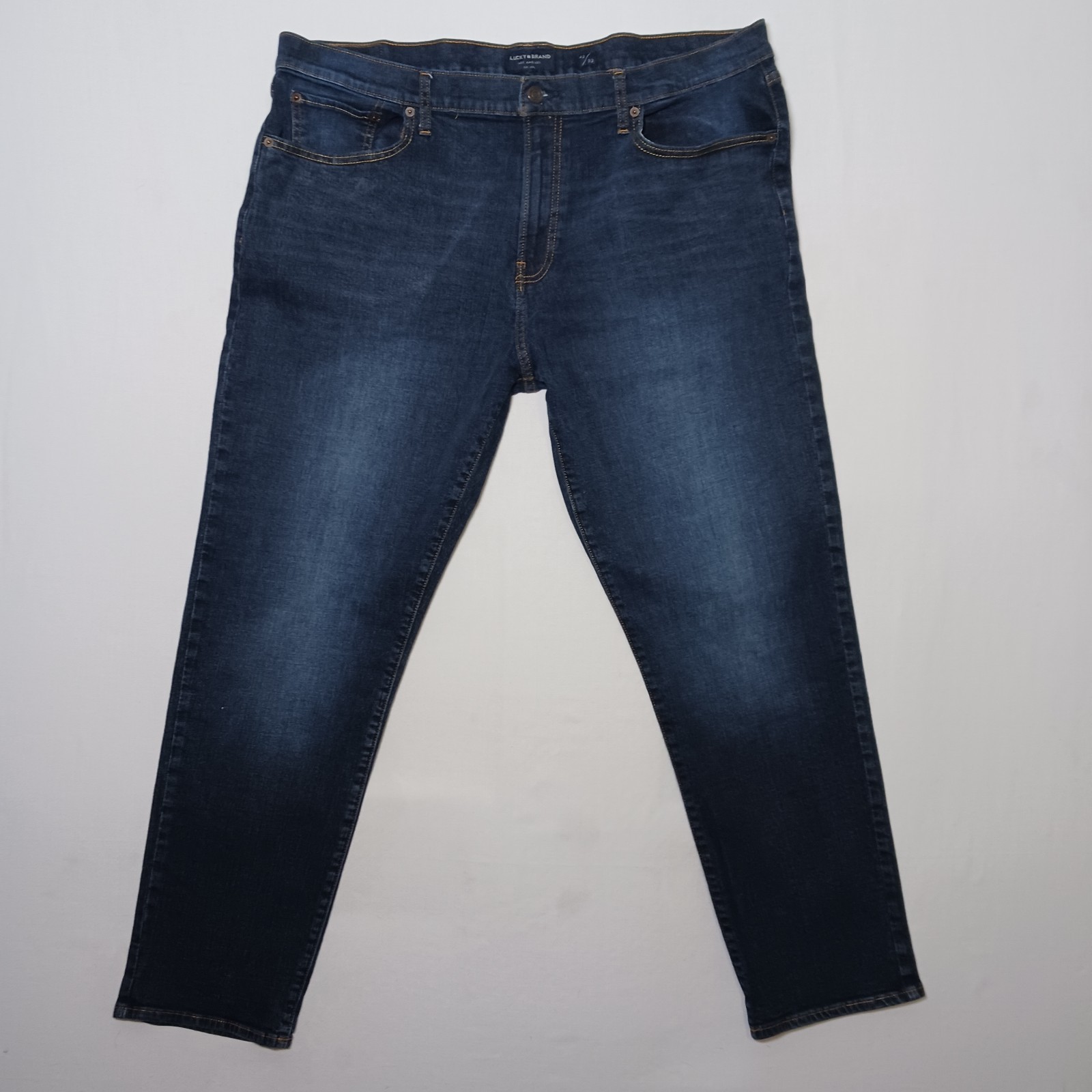 Lucky Brand 223 Mens Straight Leg Jeans 42X32 Dark Blue Stretch Denim