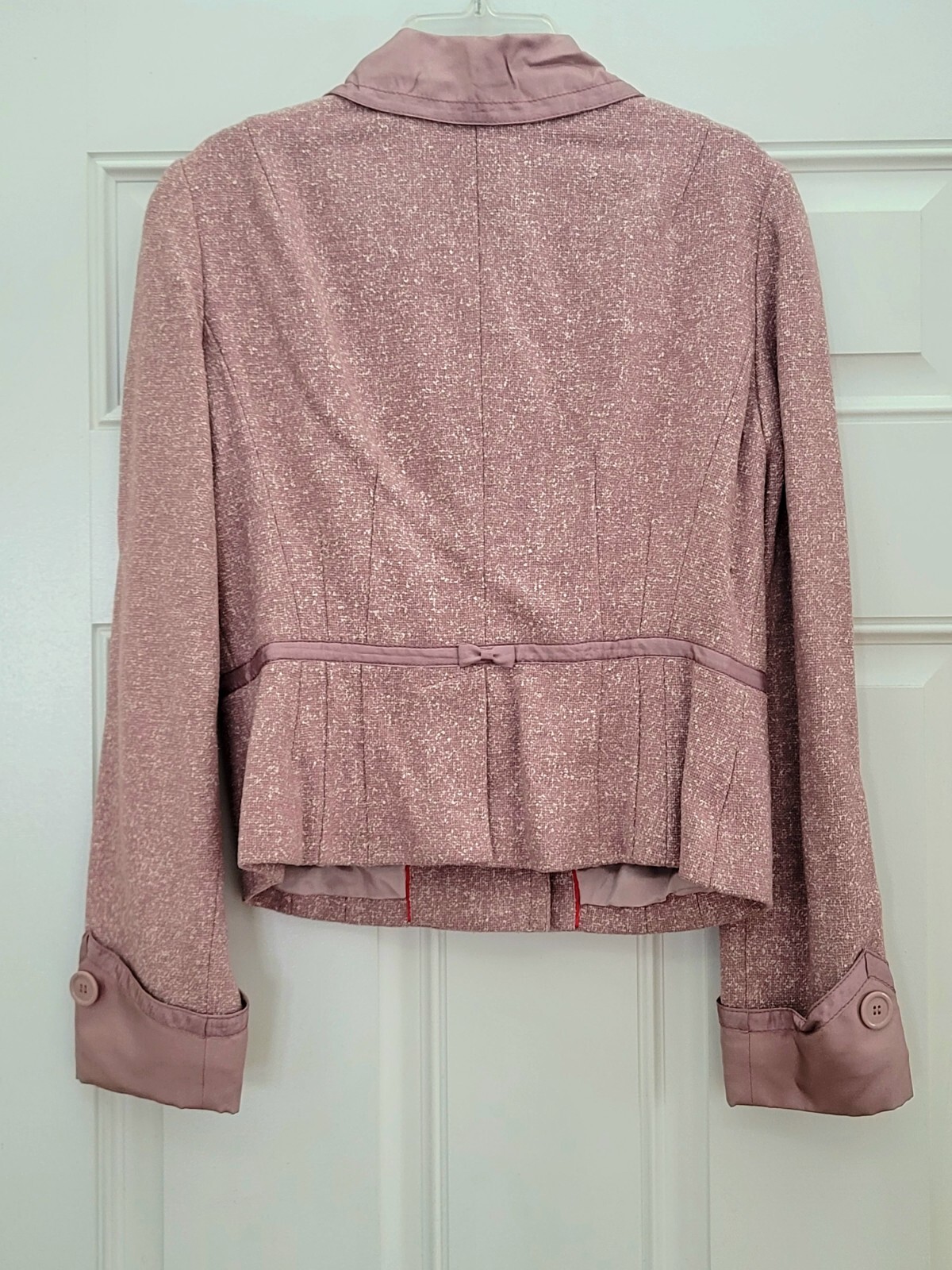 MARC JACOBS size 8 Mauve Pink Wool Silk Jacket Blazer Bows Snap closure $488 NWT