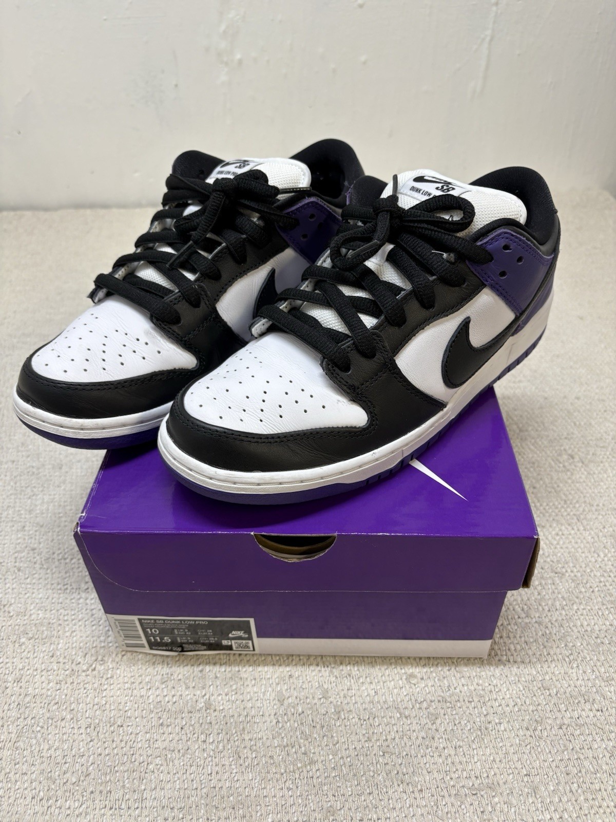 Nike SB Dunk Low Pro Shoes Mens 10 BQ6817-500 Court Purple With Box