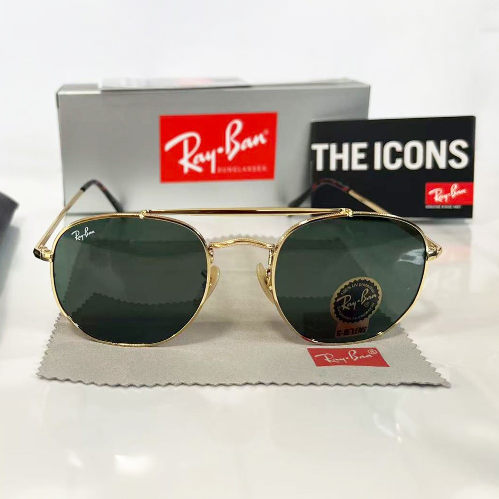 NEW！ Ray-Ban RB3648 The Marshal Sunglasses Gold Frame Green Lens 54 mm~