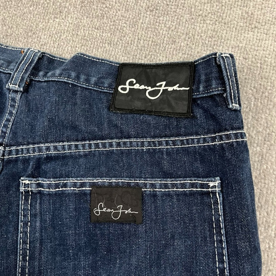 Sean John Jeans Mens 36 x 32 Wide Leg Blue Denim Skater Grunge Hip Hop Y2K 90s