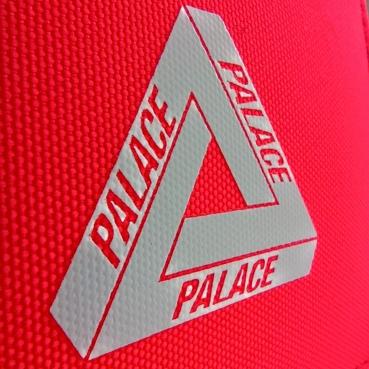 PALACE Wallet White Tri-ferg Logo on Orange Knitted Fabric Original Gift Box New