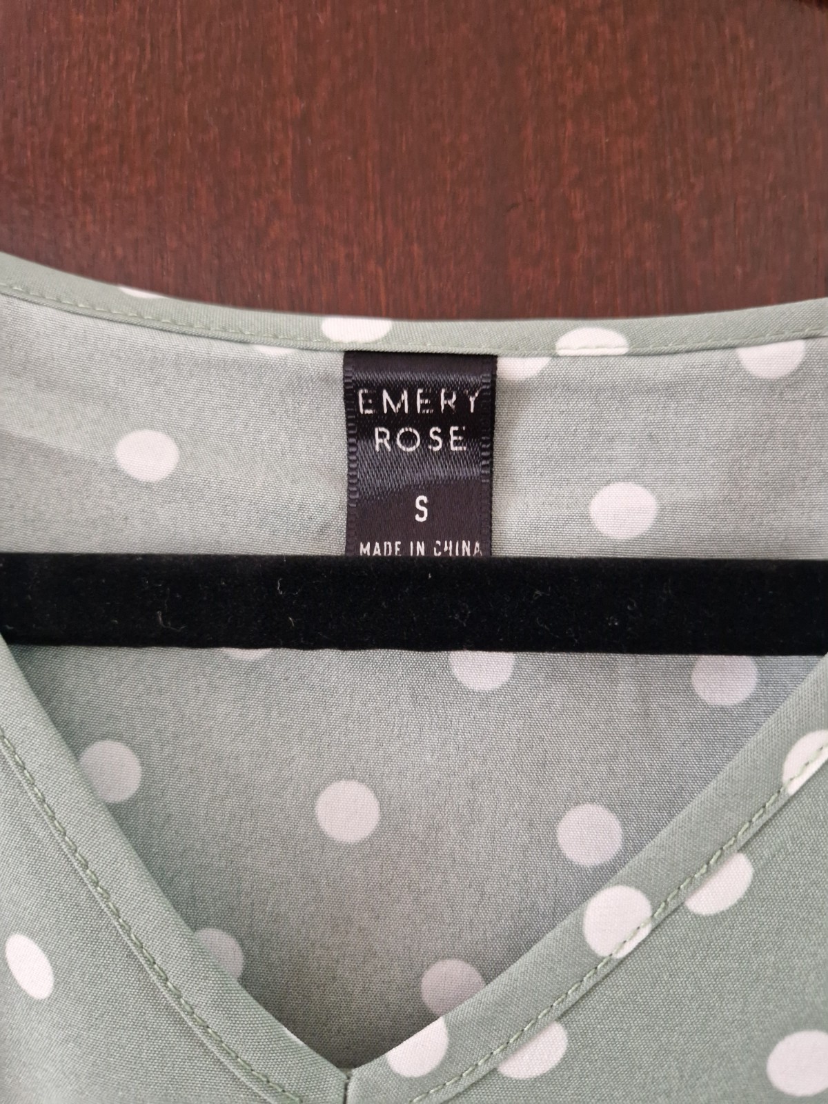 Emery Rose Dress Size Small Midi Long Green Polka Dot Wedding Occasion Summer