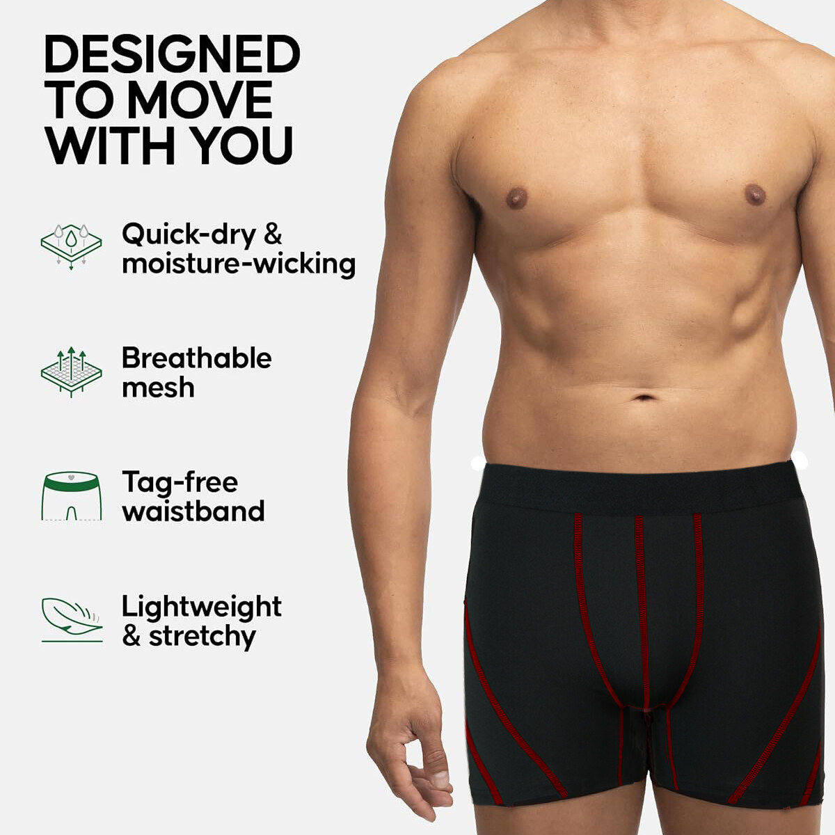 4/5 Pack Mens Bamboo Underwear Soft Boxer Briefs Anti Chafing Trunks 3D Pouch US