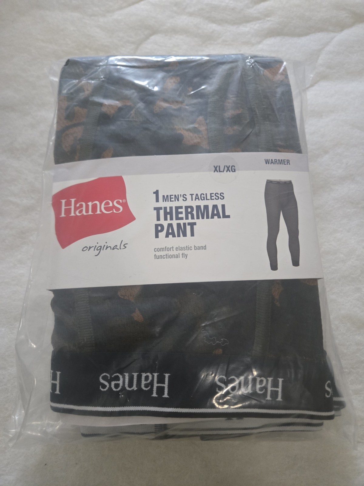 Men’s Tagless Thermal Long Johns Base Layer Bottom XL Camo 2pcs