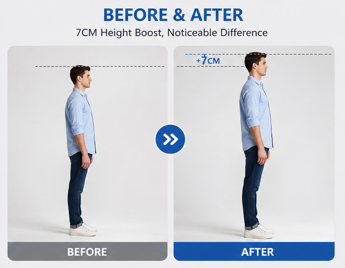 Invisible Height Increase Insoles, Non-Slip Silicone Shoe Lift Pads