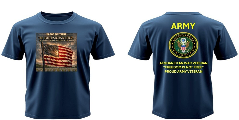 ARMY*KOREAN WAR VETERAN*FORCE FOR GOOD* 2-SIDED SHIRT. ARMY OFFICIAL LICENSE