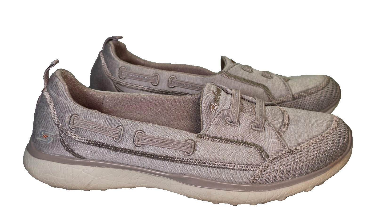 Skechers Women’s Sneakers Size 7 Cream Beige Microburst Topnotch Slip On Shoes