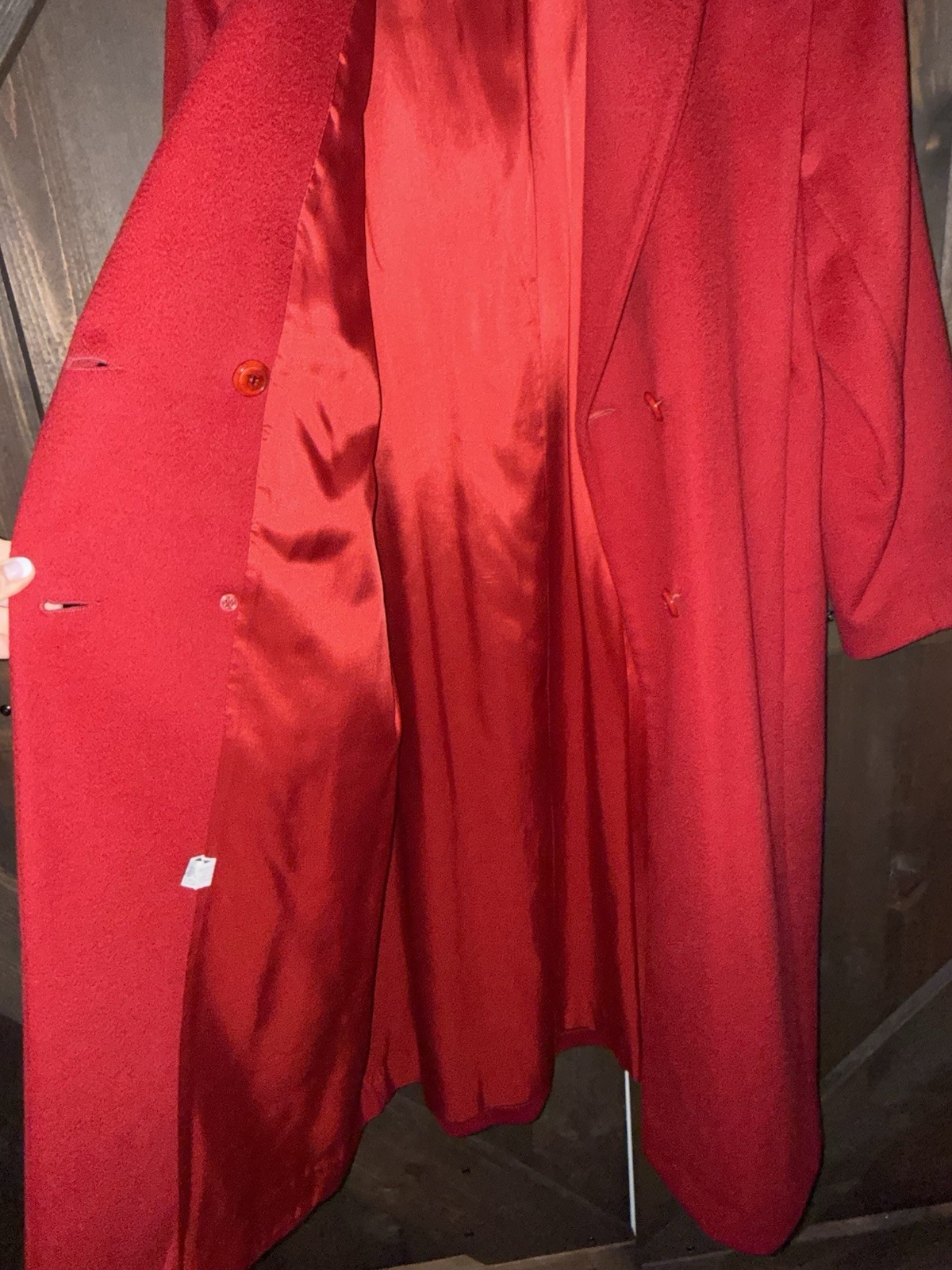 Vintage Karen Petites Red Wool Coat Made In USA Measurements In Pictures