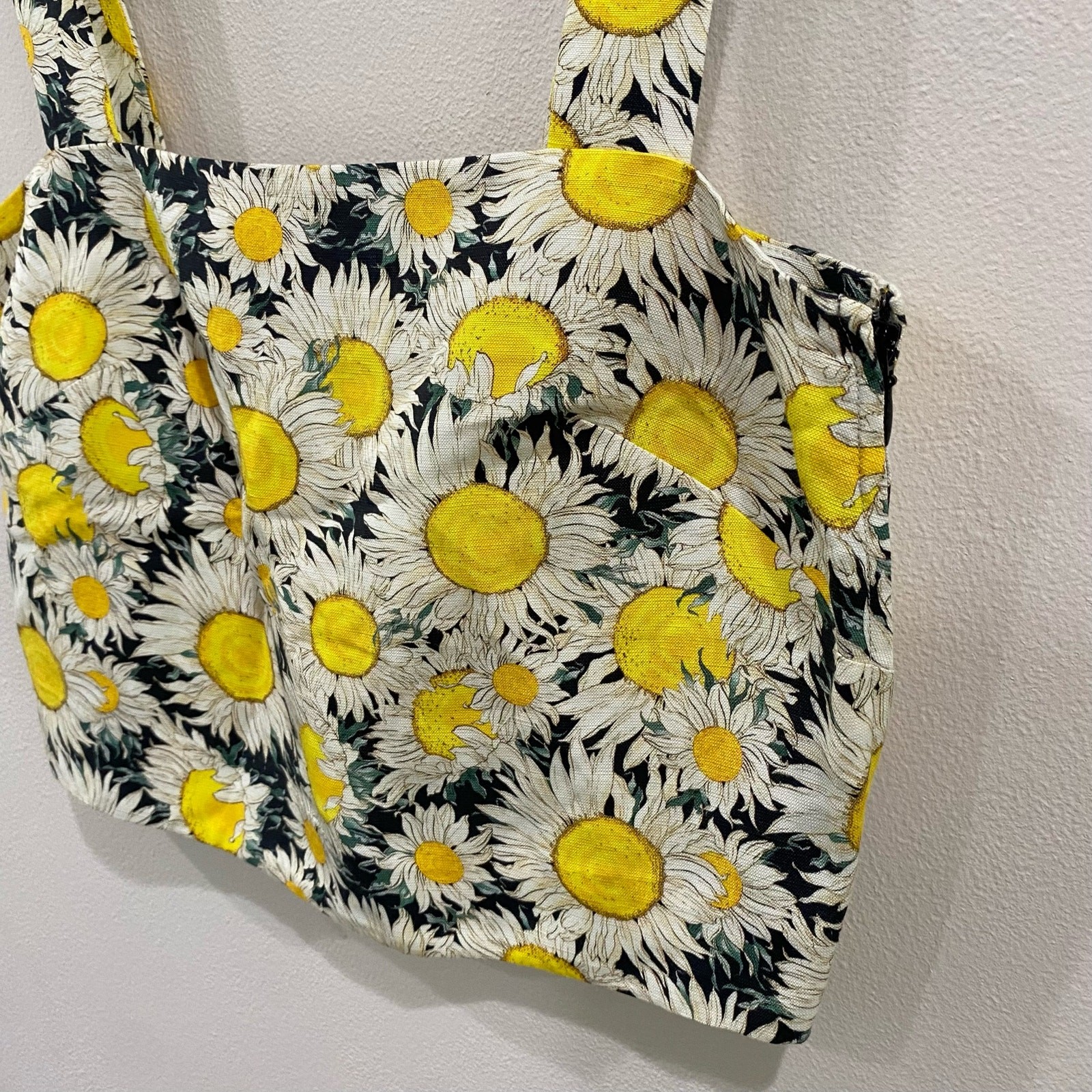 & Other Stories Sunflower Crop Top Linen Blend Floral Summer US 4
